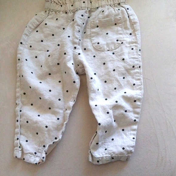 ZARA LINEN POLKA DOT CHILDRENS TOP AND PANTS SET - Picture 3 of 7